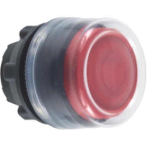 Cabeza pulsador diámetro 22 con capuchón transparente rojo embellecedor plástico