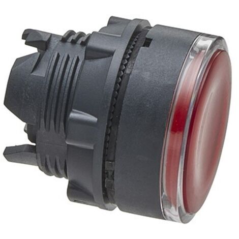 Cabeza pulsador luminoso diámetro 22 rasante roja embellecedor plástico