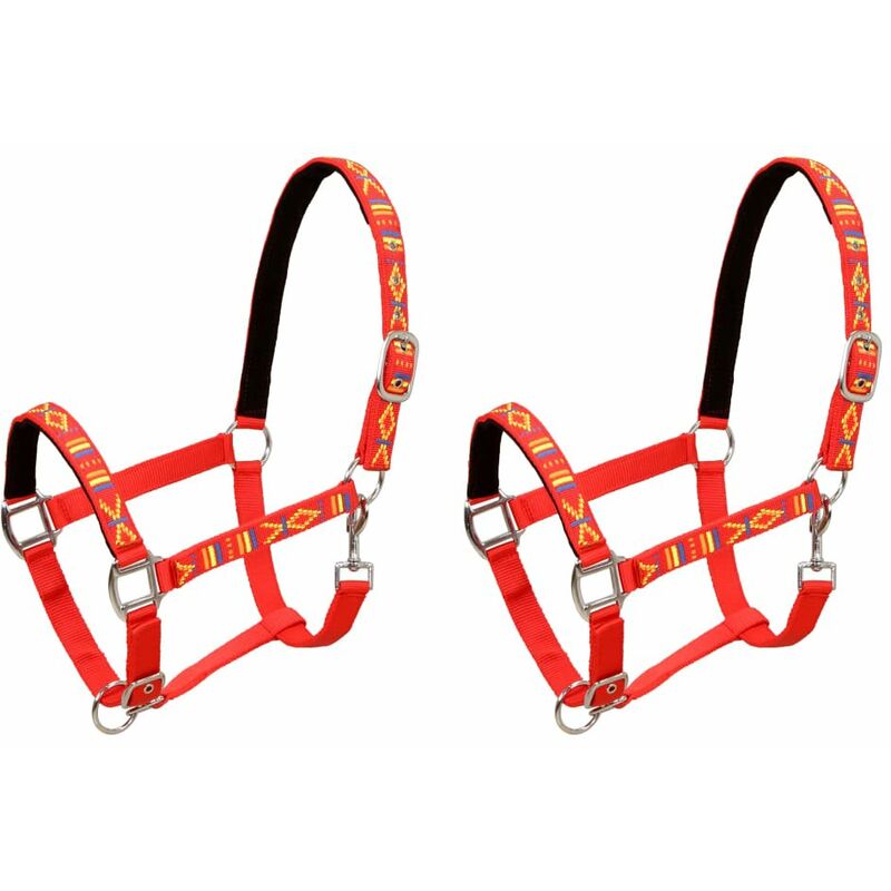 

Cabezadas de caballo nylon tamano grande rojo 2 unidades