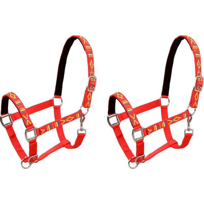 

Cabezadas de caballo nylon tamaño percherón rojo 2 unidades
