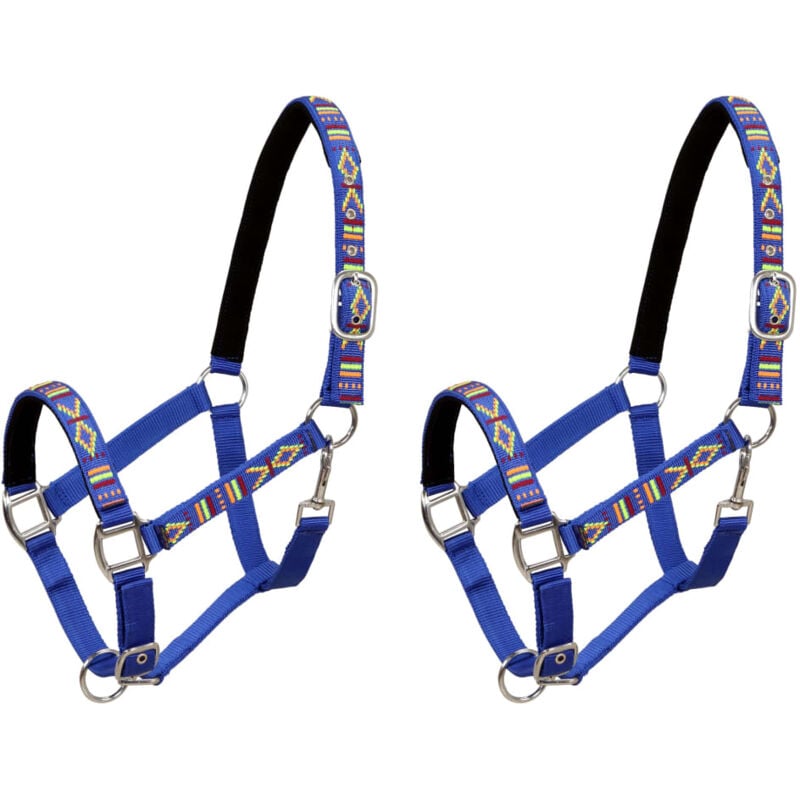 

Cabezadas de Caballo 2 Unidades Nylon Tamaño Grande Azul - Azul - Vidaxl