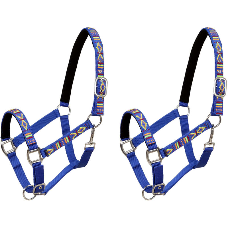

Cabezadas de caballo nylon tamaño grande azul 2 unidades - Azul