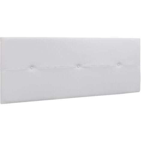 Cabezal acolchado tapizado en polipiel color blanco. Con 3 botones  (Ancho 160 cm/Alto 55 cm/Fondo 4 cm)