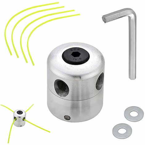 Cabezal cortacésped de aluminio, cabezal cortacésped universal con 4 hilos de nailon