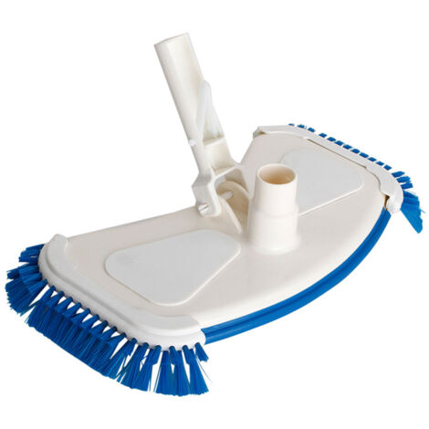 Cabezal de aspiradora portátil con cepillos laterales, cabezal de succión curvado para piscinas, accesorio de limpieza para bañeras y lavabos.