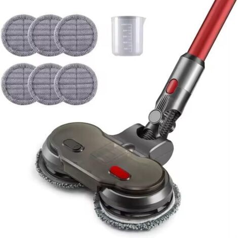 Cabezal de cepillo eléctrico compatible con las aspiradoras Dyson V7/V8/V10/V11/V15 para limpieza en seco y húmedo, con depósito de agua extraíble y 6 almohadillas de limpieza lavables.