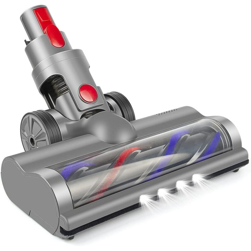Cabezal de cepillo giratorio suave para piso con luces led para aspiradoras de varilla inalámbricas Dyson V7 V8 V10 V11, accesorio para piso de