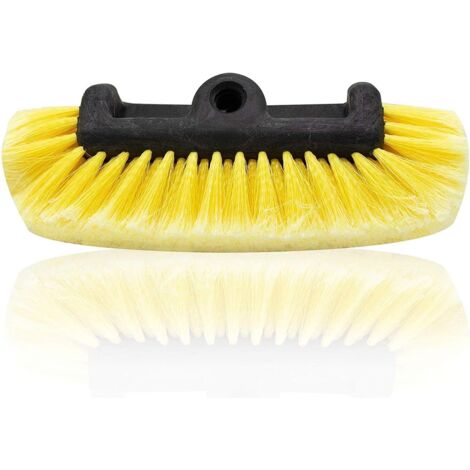 Cabezal de cepillo para lavado de autos, ideal para lavado de vehículos, embarcaciones o todoterrenos. Cerdas súper suaves para una limpieza resistente a rayones. Mango universal.