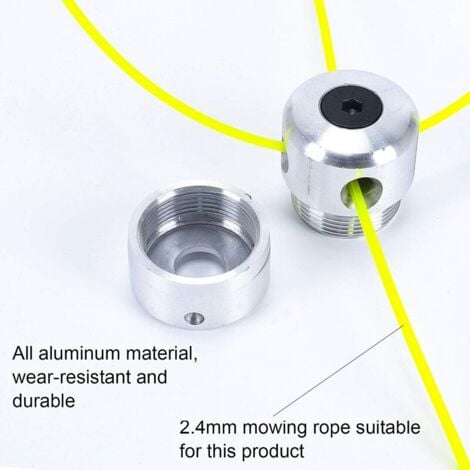 Cabezal de desbrozadora de aluminio Cabezal de desbrozadora universal Cabezal de desbrozadora con 4 cabezales de desbrozadora de nailon Bobina doble para desbrozadora y desbrozadora