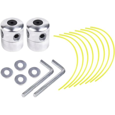 Cabezal de desbrozadora universal de 2 piezas, cabezal de alambre de aluminio, cabezal de corte de nailon, cabezal de corte de aluminio, kit de cabezal de corte de césped para desbrozadora, cortadora 