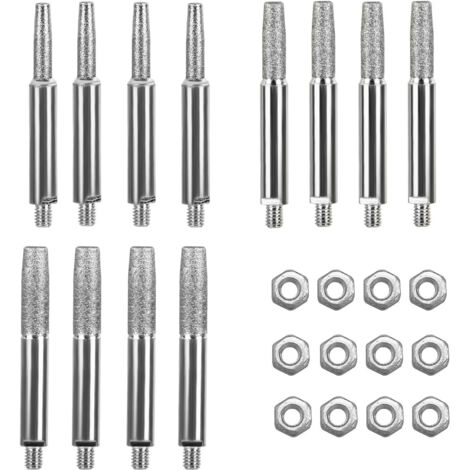 Cabezal de diamante para amolar, para sierra de aceite manual, sierra para madera, amoladora de cadena, 4 alambres de cada uno de los tres tipos, tapa de rosca