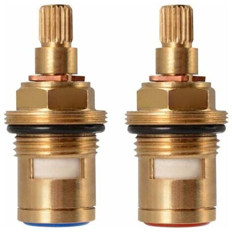 Cabezal de disco cerámico, par de cartuchos cerámicos de repuesto universales para grifo, cuarto de vuelta de 1/2", 20 muescas x 50 mm