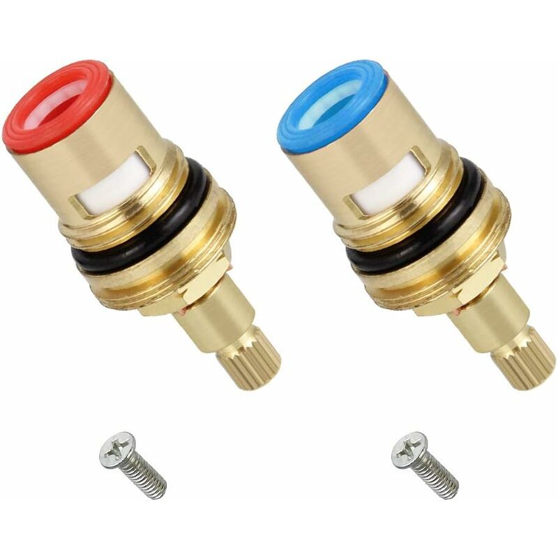 

Abcrital - Cabezal de disco de cerámica de 2 piezas, cartuchos de cerámica de 1/2 ', repuesto universal para grifo de latón, 20 muescas x 53 mm,