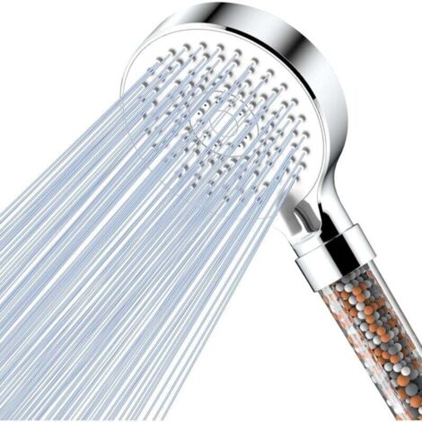 Cabezal de ducha blanco con filtro ahorrador de agua, cabezal de ducha antical de alta presión, cabezal de ducha de baño tipo lluvia con 5 T