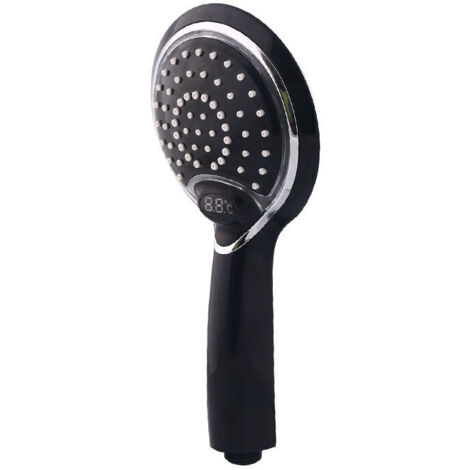 Cabezal de ducha, cabezal de ducha de mano LED de 3 colores, pantalla digital de temperatura, cabezal de ducha para baño, gel de baño