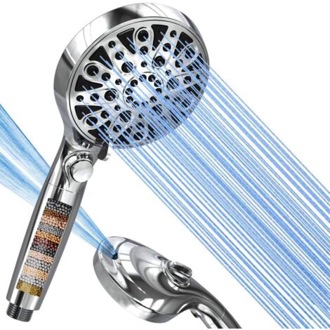 Cabezal de ducha con filtro, ducha de mano ahorradora de agua con 8+2 chorros, cabezal de ducha de alta presión, cabezal de ducha antical, ducha ahorradora de agua, bañera con filtro ajustable