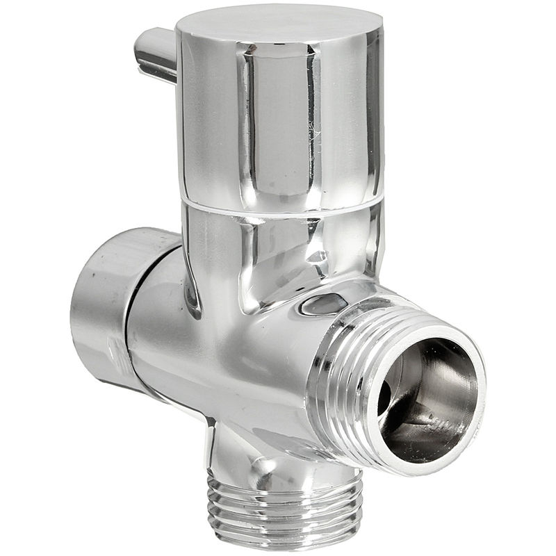 

Cabezal de ducha cromado de 3 vías, válvula de derivación Forshower, adaptador en T, grifo Hasaki