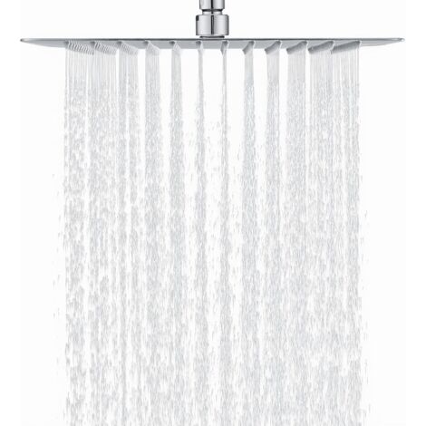 Cabezal de ducha cuadrado de 30 cm (12 pulgadas) de acero inoxidable 304, cabezal de ducha de lluvia ahorrador de agua con 144 boquillas de silicona antical, cabezal de ducha de lluvia giratorio de 36