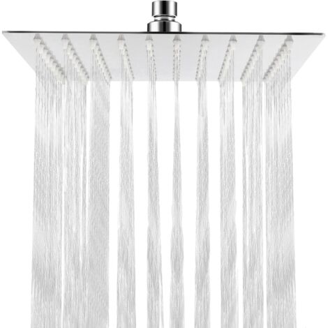 Cabezal de ducha cuadrado tipo lluvia de 8 pulgadas, rociador superior, acero inoxidable 304, ultrafino, potente y de alta presión.