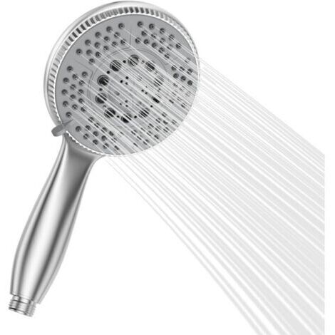 Cabezal de ducha de 5 modos: masaje de alta presión, cromado, 120 mm, ahorro de agua, fácil instalación.