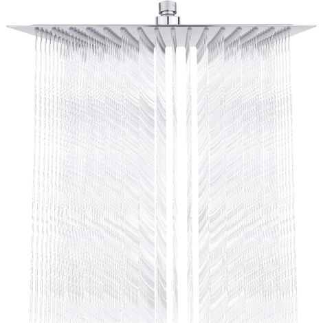 Cabezal de ducha de acero inoxidable - Ahorro de agua, cabezal de ducha cuadrado de 30 cm, cabezal de lluvia universal con rosca de 1/2 pulgada, rotación de 360°, inclinación de 30°, fácil de instalar