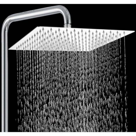 Cabezal de ducha de acero inoxidable ZVD 304 de alta presión con 144 chorros de silicona, ahorro de agua, cuadrado