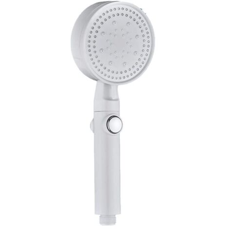 Cabezal de ducha de ahorro de agua de 5 modos, cabezal de ducha ajustable, apagado con un botón, cabezal de ducha de baño, cabezal de ducha universal de ahorro de agua (blanco)