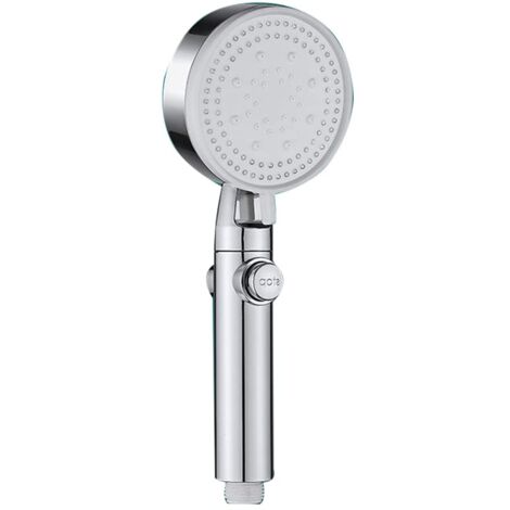 Cabezal de ducha de ahorro de agua de 5 modos, cabezal de ducha ajustable, apagado con un botón, cabezal de ducha de baño, cabezal de ducha universal de ahorro de agua (plata)