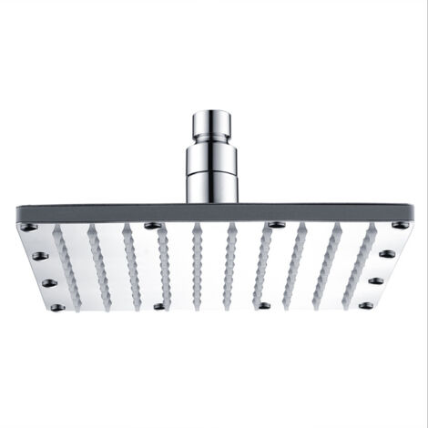 Cabezal de ducha de lluvia LED cuadrado de 20 cm (8 pulgadas), cambio de color RGB automático, sensor de temperatura, alimentación hidráulica, sin pilas, para baño.