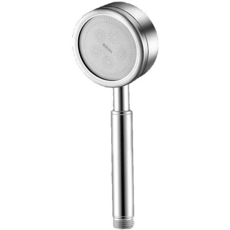 Cabezal de ducha de mano de acero inoxidable de alta presión, apto para montaje en pared en el baño, ahorra agua, con soporte para manguera de ducha - cabezal de ducha plateado