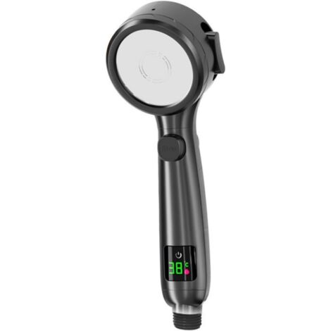 Cabezal de ducha de mano de alta presión con 4 modos, interruptor de encendido/apagado y pausa, cabezal de ducha, cabezal de ducha de mano (negro)
