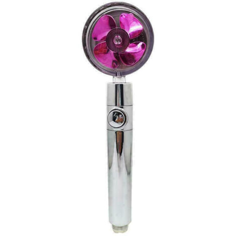 Cabezal de ducha de mano de alta presión con hélice turbo, rotación de 360°, potente y ahorrador de agua, chorro manual, interruptor de encendido/apagado de un solo toque, para baño.