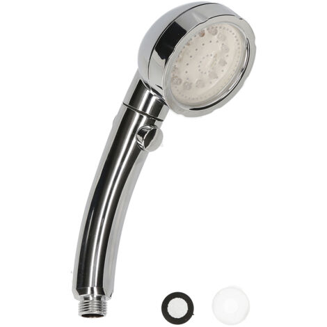 Cabezal de ducha de mano LED con interruptor de encendido/apagado y pausa, luz intermitente de 7 colores, cambio de color automático, ahorro de agua, alta presión, G1/2, reemplazo de bañera