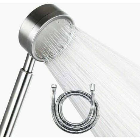 Cabezal de ducha de presión de acero inoxidable 304 y manguera de 1,5 m, cabezal de ducha ahorrador de agua, cabezal de ducha para baño (cabezal de ducha + manguera de 1,5 m)