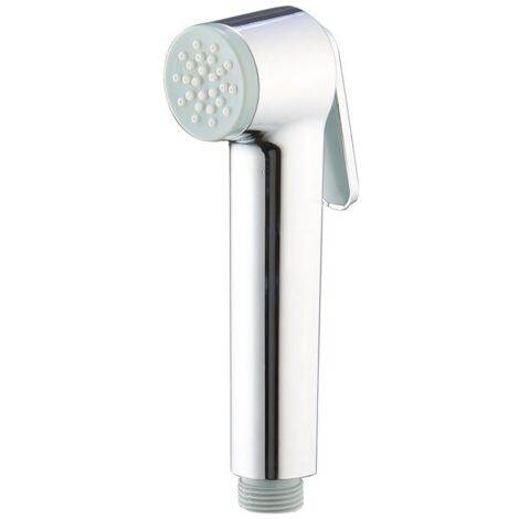 Cabezal de ducha de un solo chorro, ducha de mano con gatillo, tecnología anti-quemaduras, ahorro de agua, fácil de instalar y limpiar, acabado cromado.