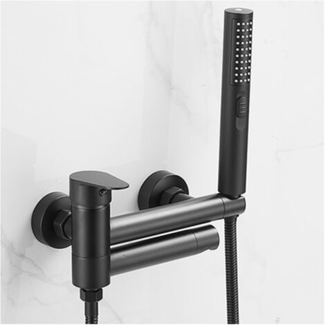 Cabezal de ducha, ducha de lluvia de mano, ducha de mano combinada de 3 velocidades con soporte y manguera - Ducha de mano de tres velocidades con barra elevadora