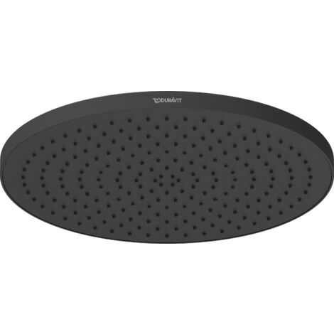 Cabezal de ducha Duravit universal, con rociador Lluvia, redondo (Ø 230 mm), ángulo ajustable, negro mate