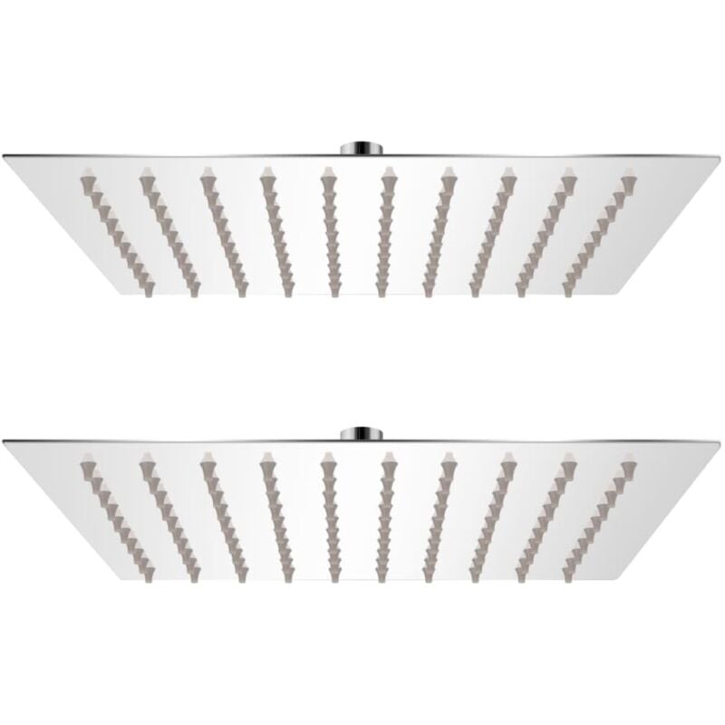 

vidaXL Cabezal de ducha efecto lluvia 2 pzs acero inoxidable 20x20 cm - Plateado