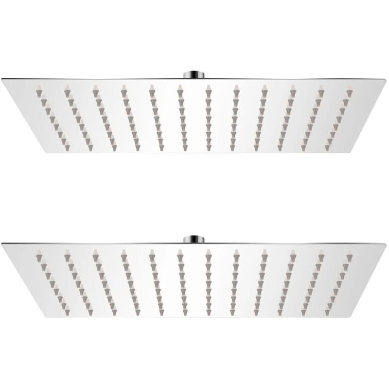 

Cabezal de ducha efecto lluvia 2 pzs acero inoxidable 20x30 cm - Plateado