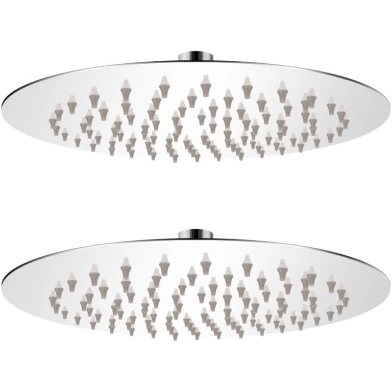 

vidaXL Cabezal de ducha efecto lluvia 2 uds acero inoxidable Ø 20 cm - Plateado