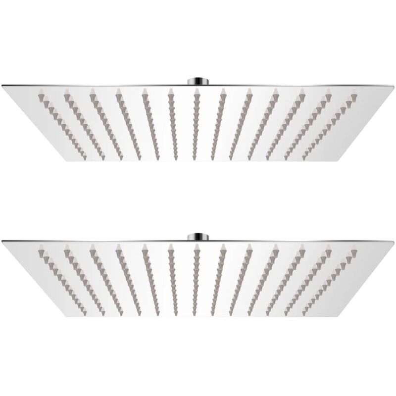 

Cabezal de ducha efecto lluvia 2 uds acero inoxidable 30x30 cm - Plateado