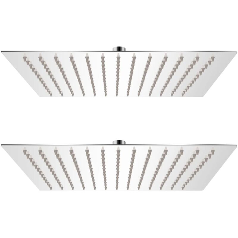 

vidaXL Cabezal de ducha efecto lluvia 2 uds acero inoxidable 30x30 cm - Plateado