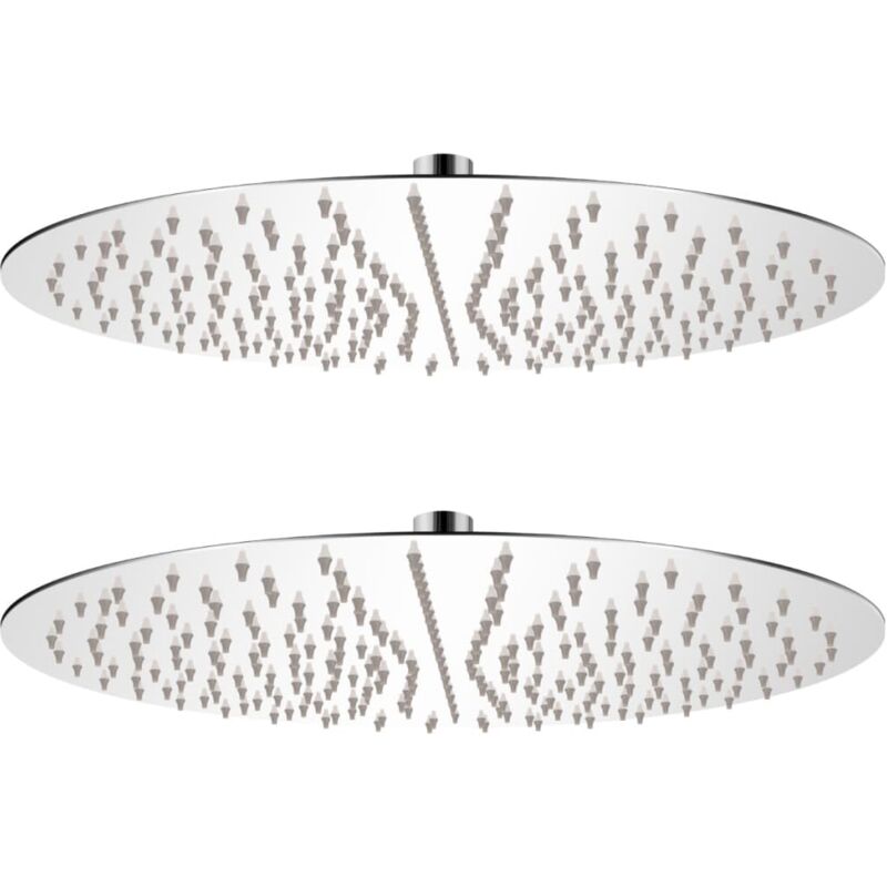

vidaXL Cabezal de ducha efecto lluvia 2 uds acero inoxidable Ø 40 cm - Plateado