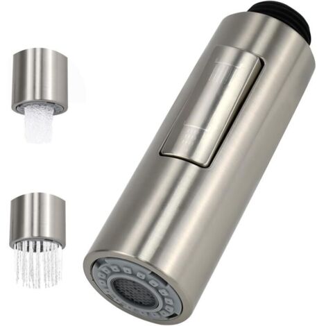 Cabezal de ducha extraíble para cocina con 2 modos: grifo flexible G1/2 para fregadero, cabezal giratorio y potente chorro.
