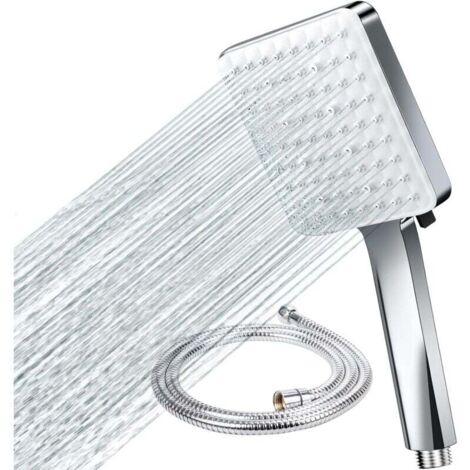 Cabezal de ducha FOREHILL con manguera de 1,5 m, función antical, accesorios universales, 6 modos de chorro, alta presión de agua y función de ahorro de agua para bañeras y jacuzzis.