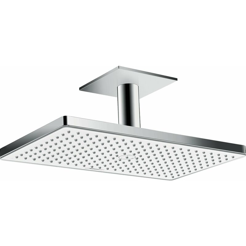 

Cabezal de ducha Hansgrohe Rainmaker Select 460 1jet EcoSmart con conexión al techo 100 mm, blanco/cromo - 24012400