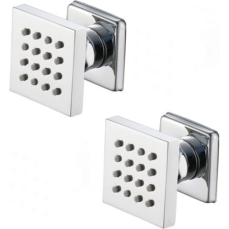 Cabezal de ducha lateral de chorro de latón cromado de 2 pulgadas, accesorios para grifo de masaje, spa, montaje en pared, rociador lateral de ducha ajustable, 2 piezas