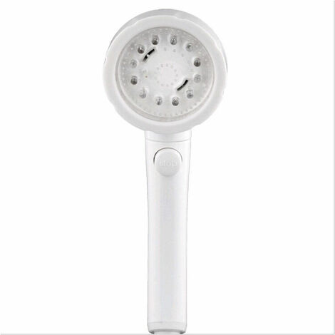 Cabezal de ducha luminoso LED de iones negativos para spa, boquilla de mano con control de temperatura de ducha presurizada, ahorro de agua