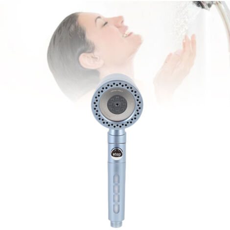 Cabezal de ducha multifuncional moderno con filtro y función de aumento de presión, cabezal de ducha para lavabo azul celeste.