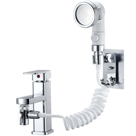 Cabezal de ducha para lavabo, juego de ducha ajustable para grifo de baño, ducha de mano con conexión rápida, manguera desmontable, cabezal de ducha para lavar el cabello y bañar a las mascotas.